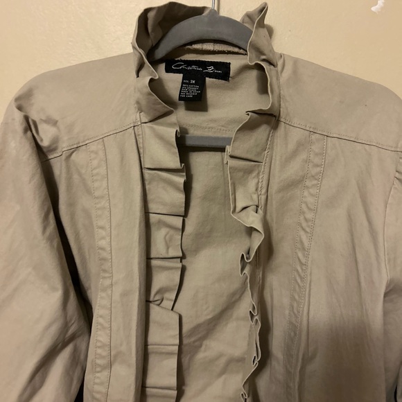 Chico's Ruffled Tan Jacket - Picture 2 of 5